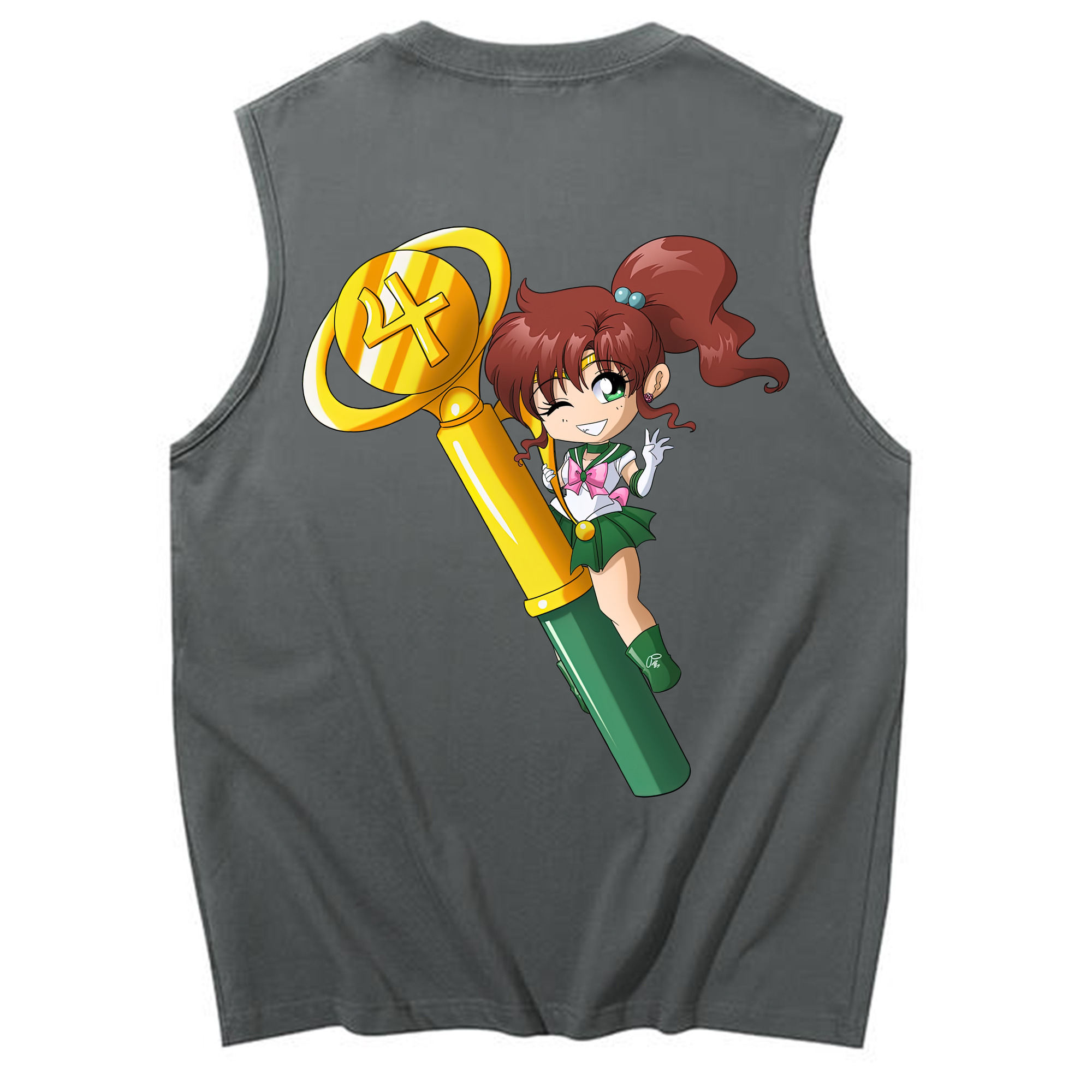 （画像用） 美少女戦士セーラームーン 木野 まこと きの まこと Sailor Moon Kino Makoto （セーラージュピター；Sailor Jupiter） コットン100％タンクトップ（背面プリント）
